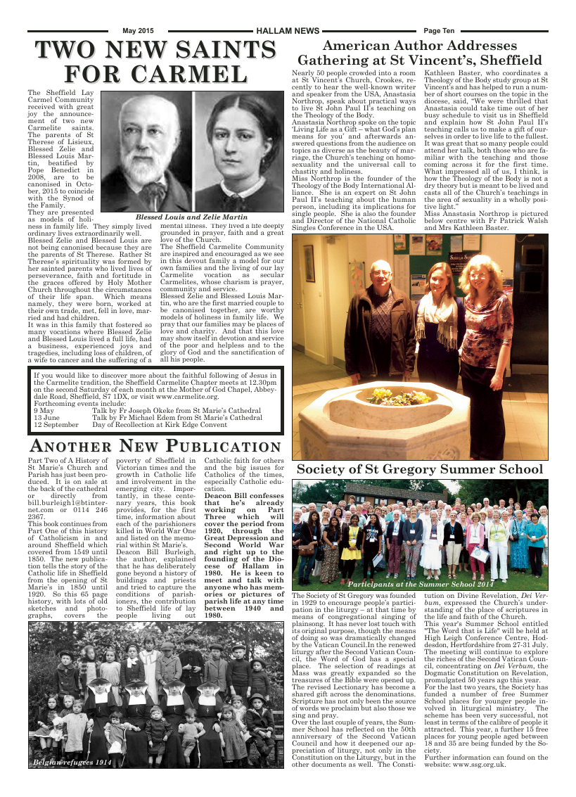 May 2015 edition of the Hallam News