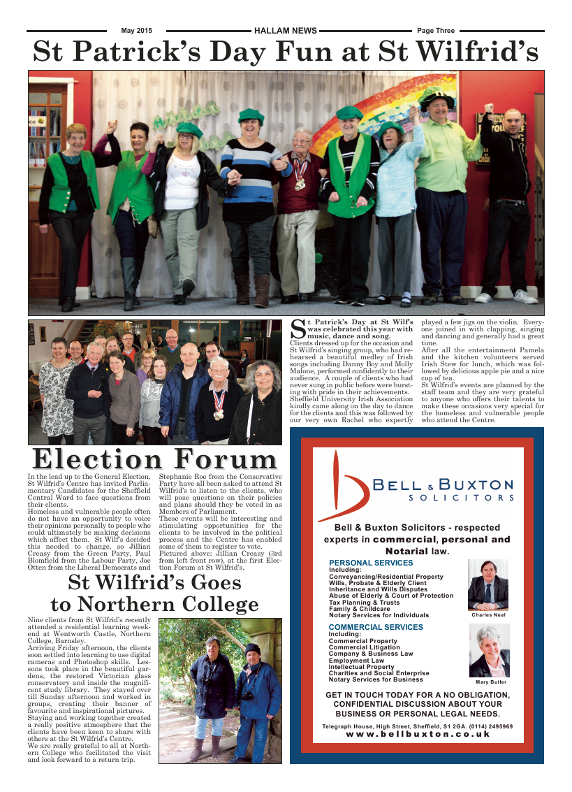 May 2015 edition of the Hallam News