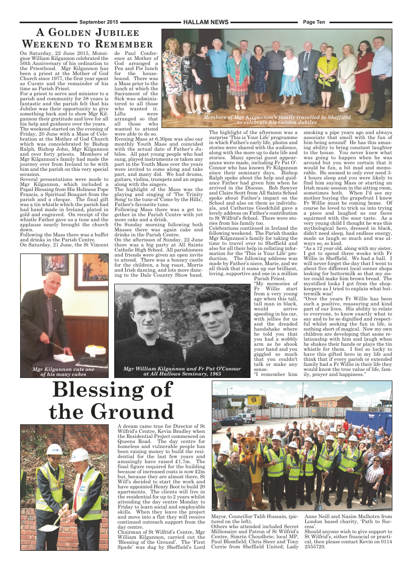 Sept 2015 edition of the Hallam News