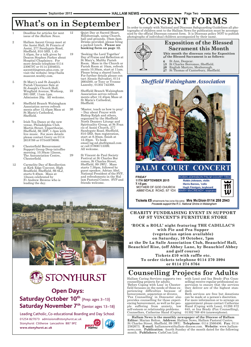 Sept 2015 edition of the Hallam News