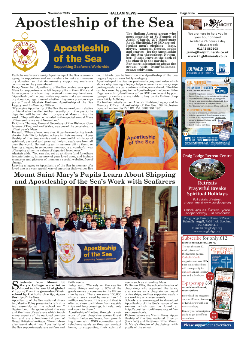 Nov 2015 edition of the Hallam News