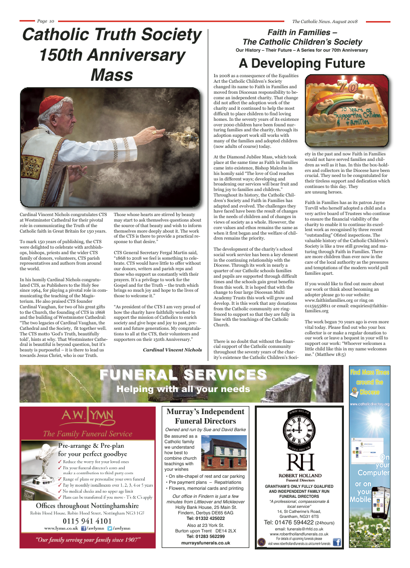 Aug 2018 edition of the Nottingham Catholic News - Page 