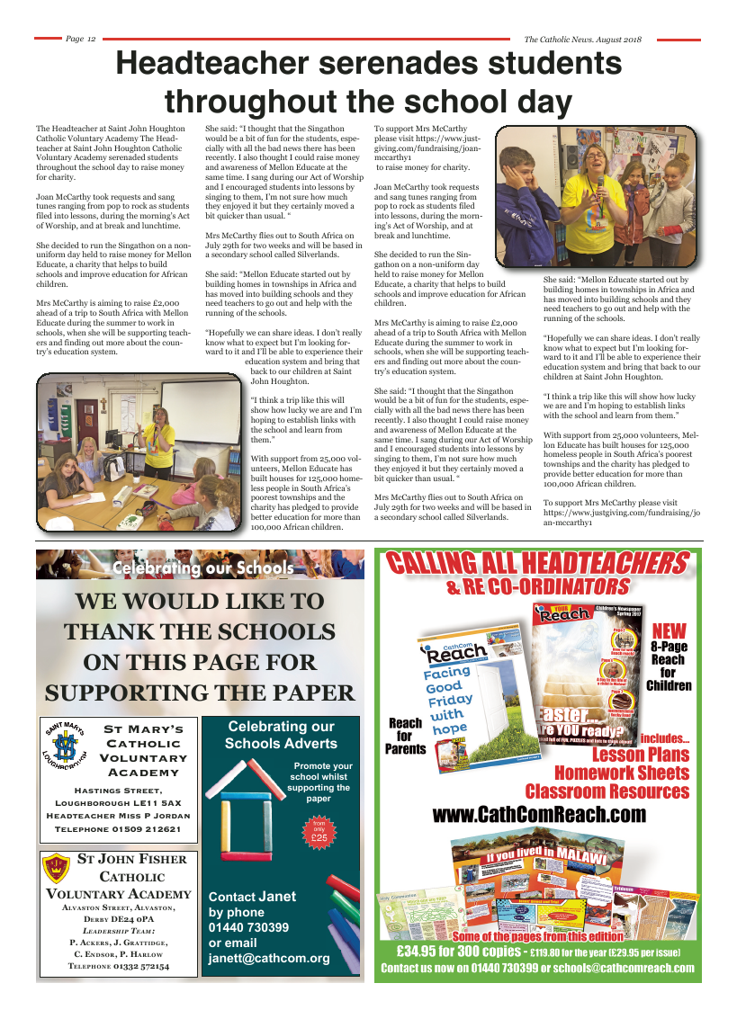 Aug 2018 edition of the Nottingham Catholic News - Page 