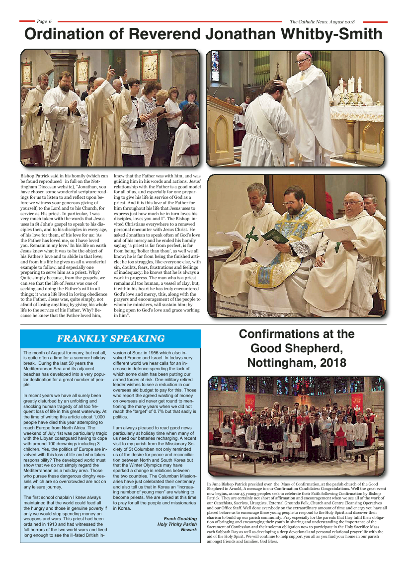 Aug 2018 edition of the Nottingham Catholic News - Page 