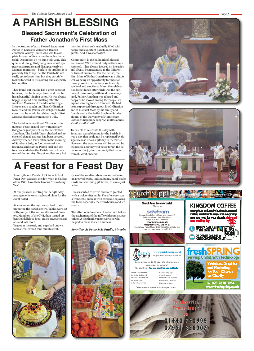 Aug 2018 edition of the Nottingham Catholic News - Page 