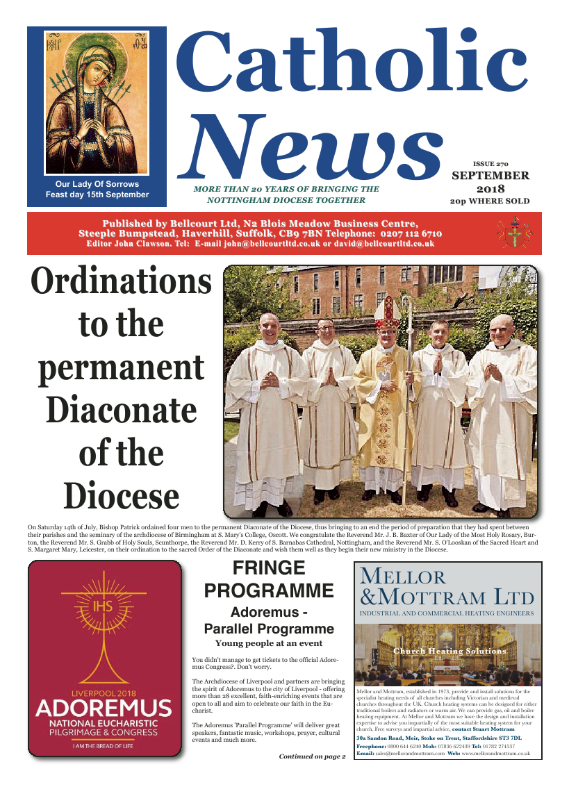 Sept 2018 edition of the Nottingham Catholic News - Page 