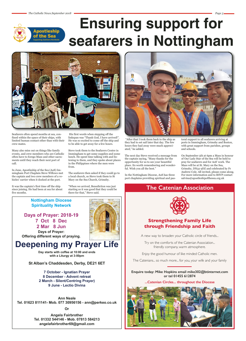 Sept 2018 edition of the Nottingham Catholic News - Page 