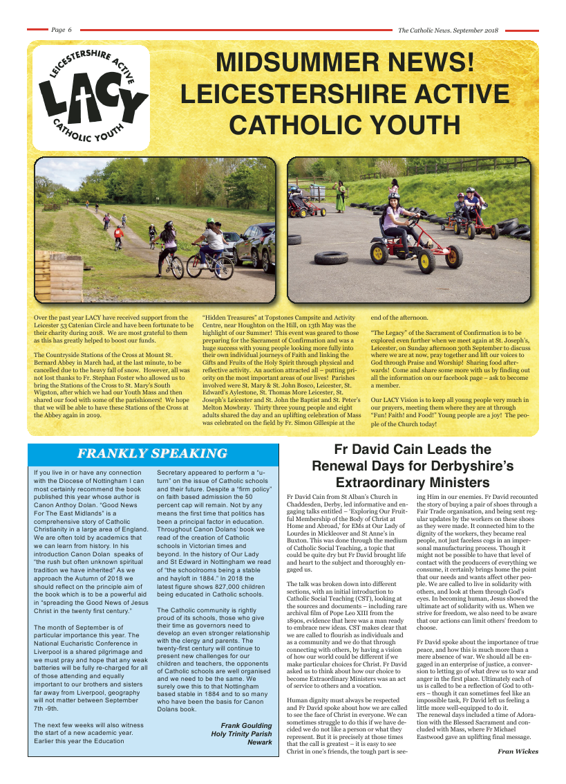 Sept 2018 edition of the Nottingham Catholic News - Page 