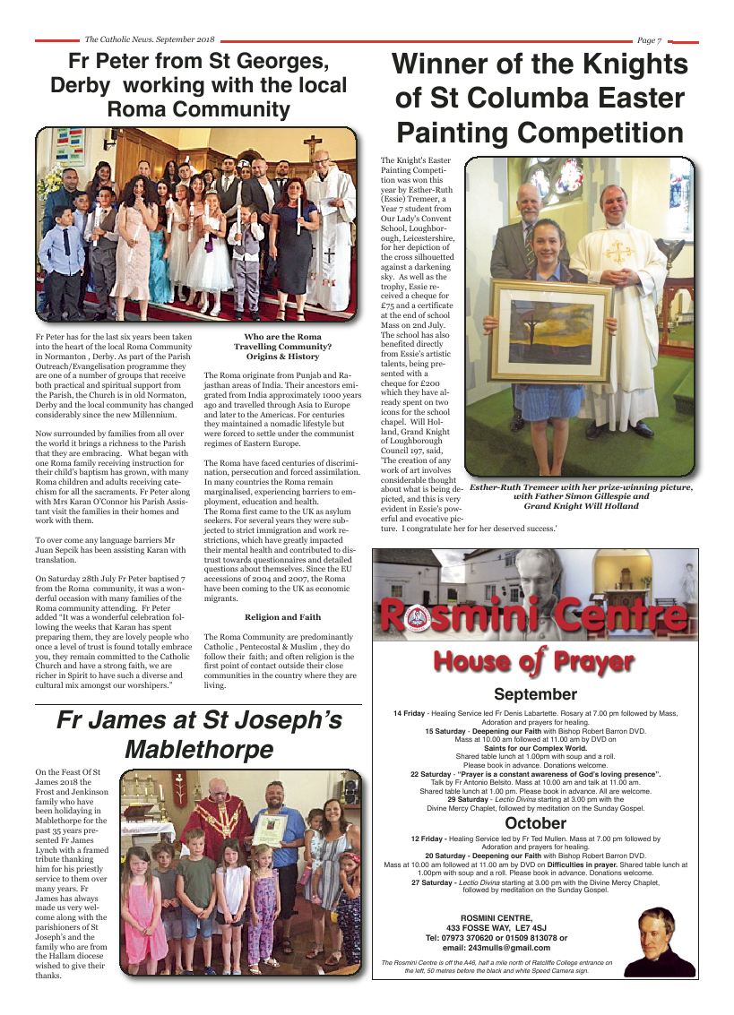 Sept 2018 edition of the Nottingham Catholic News - Page 