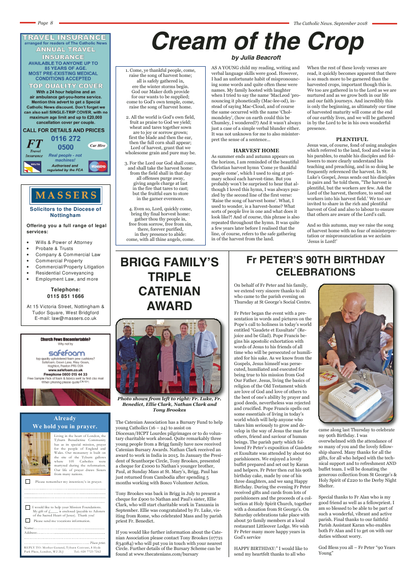 Sept 2018 edition of the Nottingham Catholic News - Page 