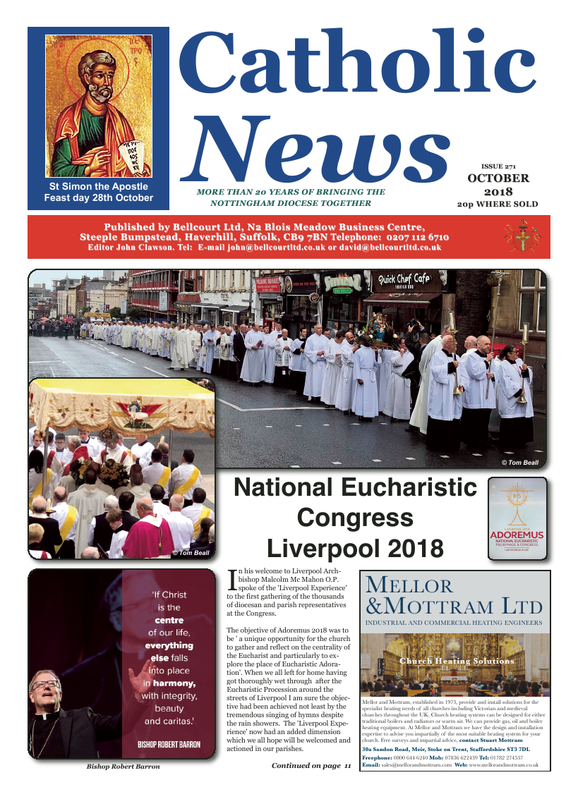 Oct 2018 edition of the Nottingham Catholic News - Page 