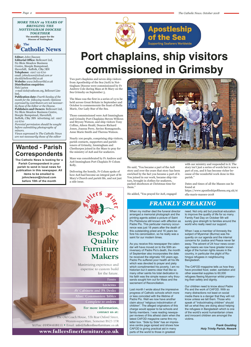 Oct 2018 edition of the Nottingham Catholic News - Page 