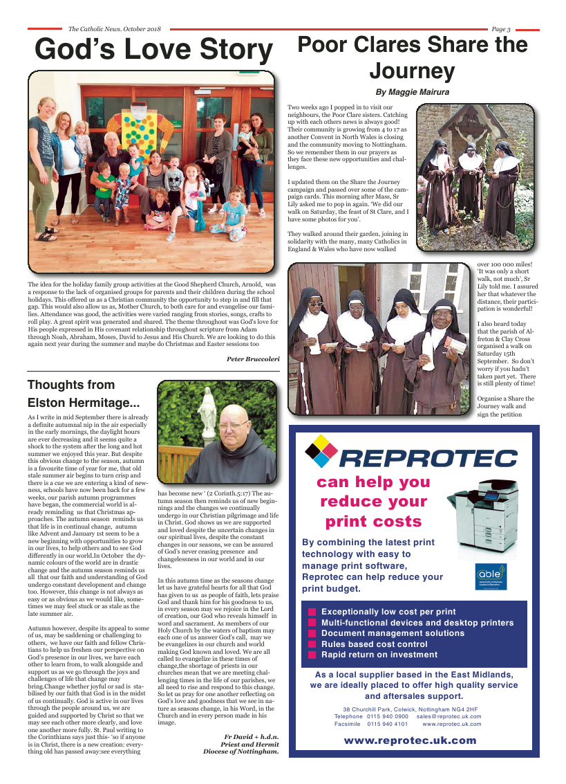 Oct 2018 edition of the Nottingham Catholic News - Page 