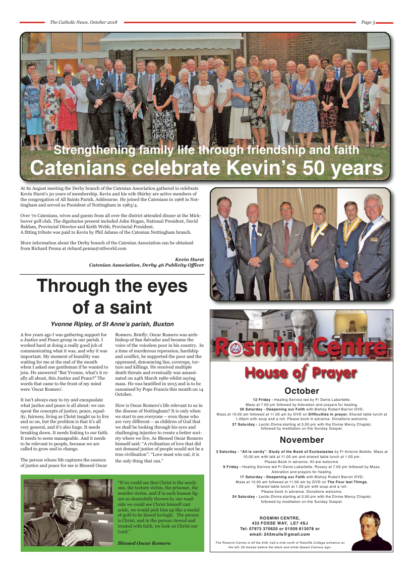 Oct 2018 edition of the Nottingham Catholic News - Page 