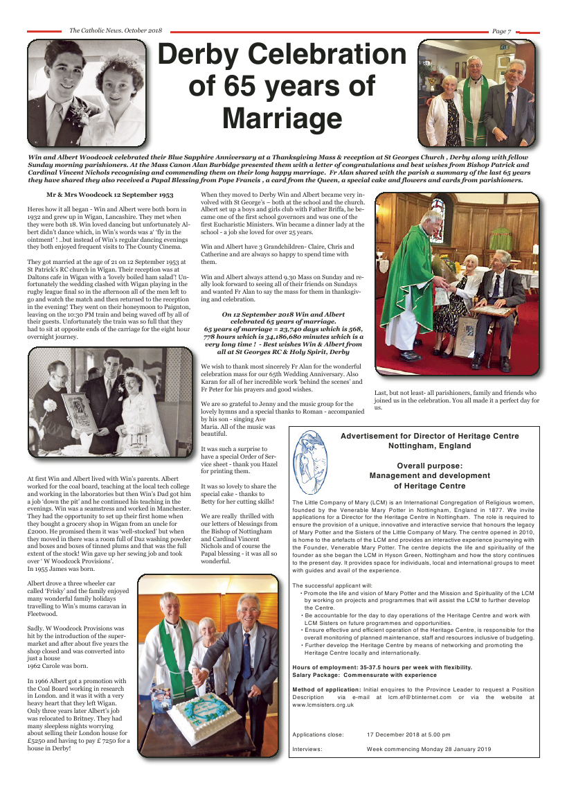 Oct 2018 edition of the Nottingham Catholic News - Page 