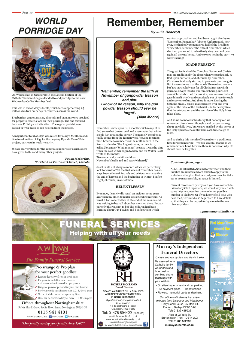 Nov 2018 edition of the Nottingham Catholic News - Page 