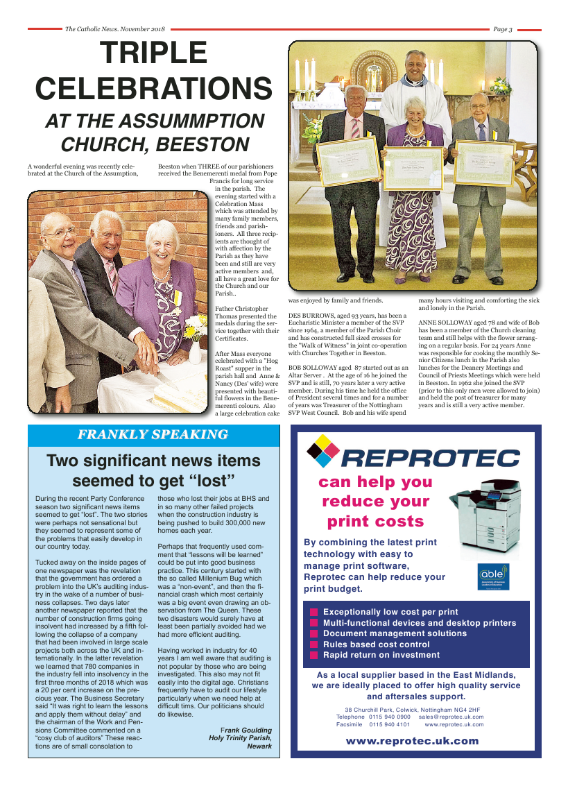 Nov 2018 edition of the Nottingham Catholic News - Page 