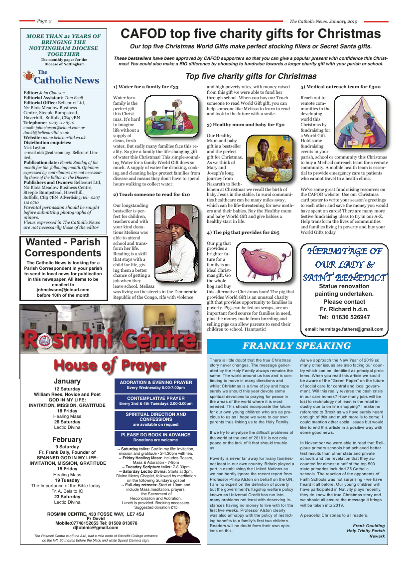 Jan 2019 edition of the Nottingham Catholic News - Page 