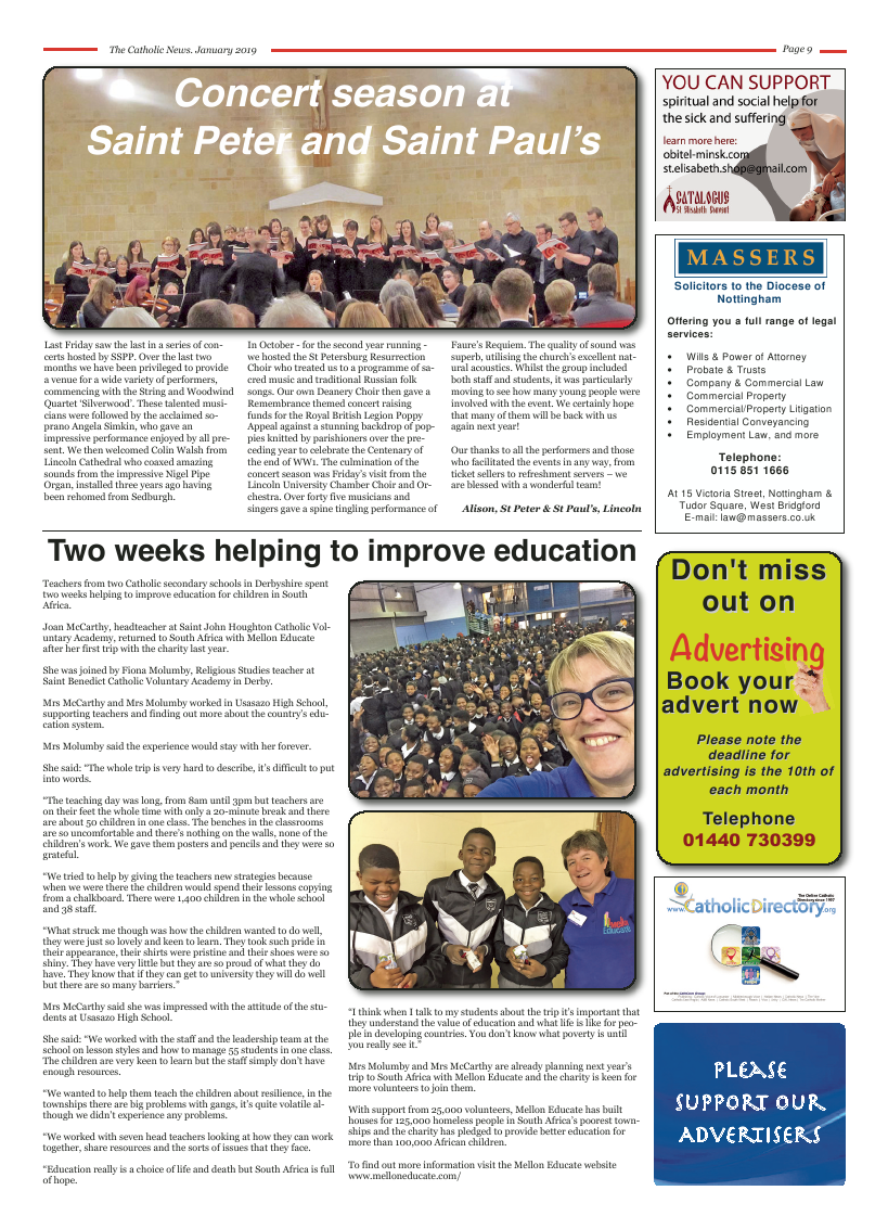 Jan 2019 edition of the Nottingham Catholic News - Page 