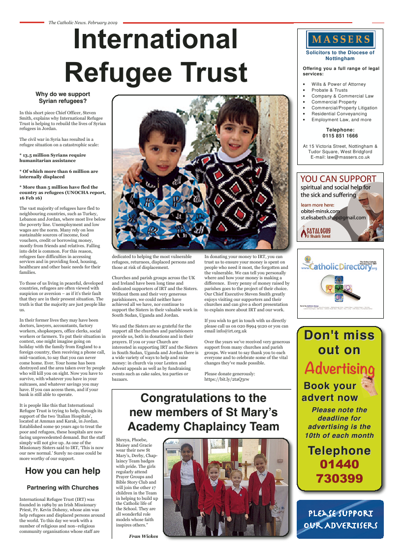 Feb 2019 edition of the Nottingham Catholic News - Page 