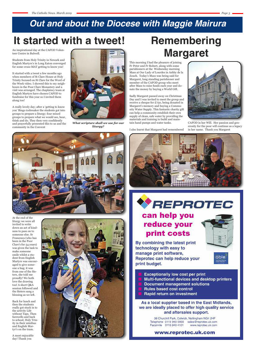 Mar 2019 edition of the Nottingham Catholic News - Page 