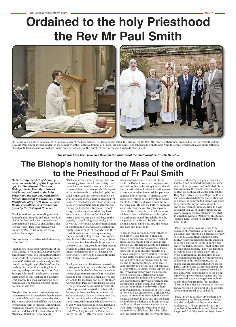 Mar 2019 edition of the Nottingham Catholic News - Page 