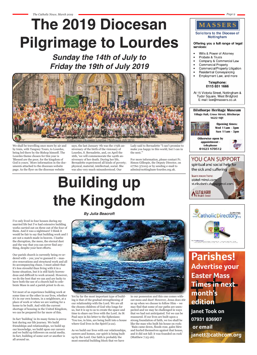 Mar 2019 edition of the Nottingham Catholic News - Page 