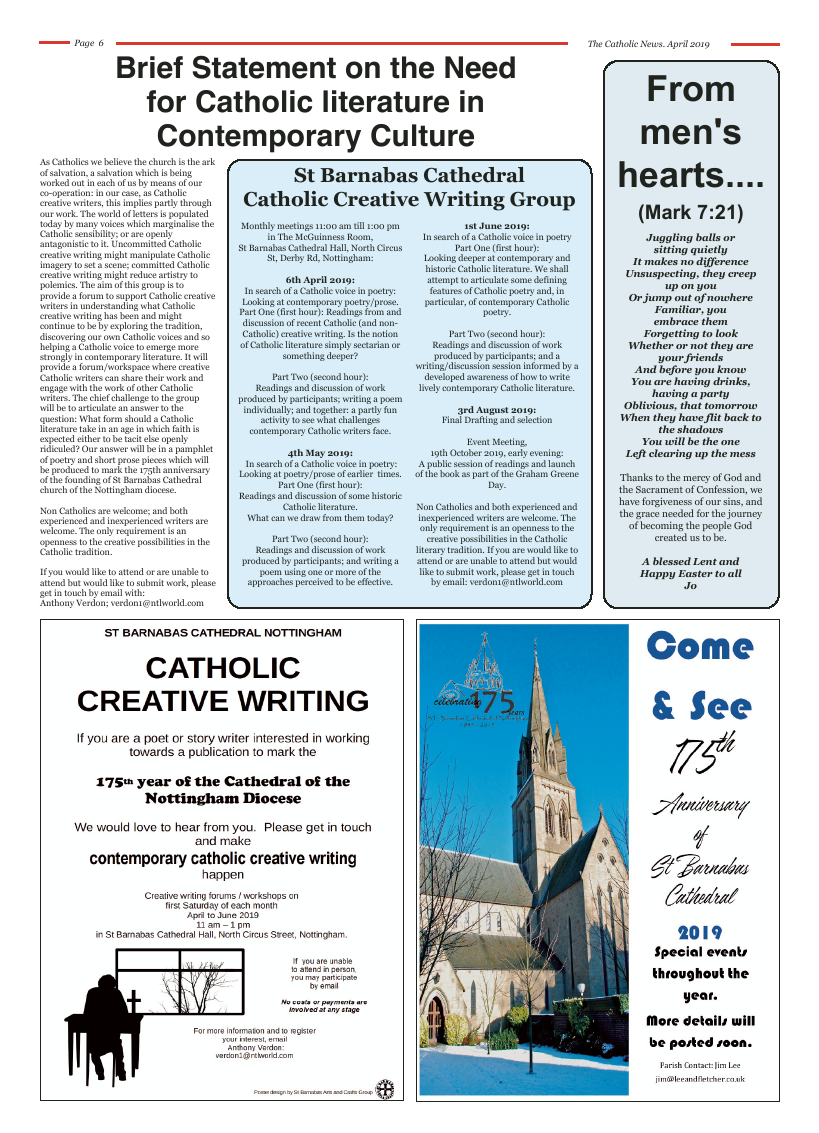 Apr 2019 edition of the Nottingham Catholic News - Page 