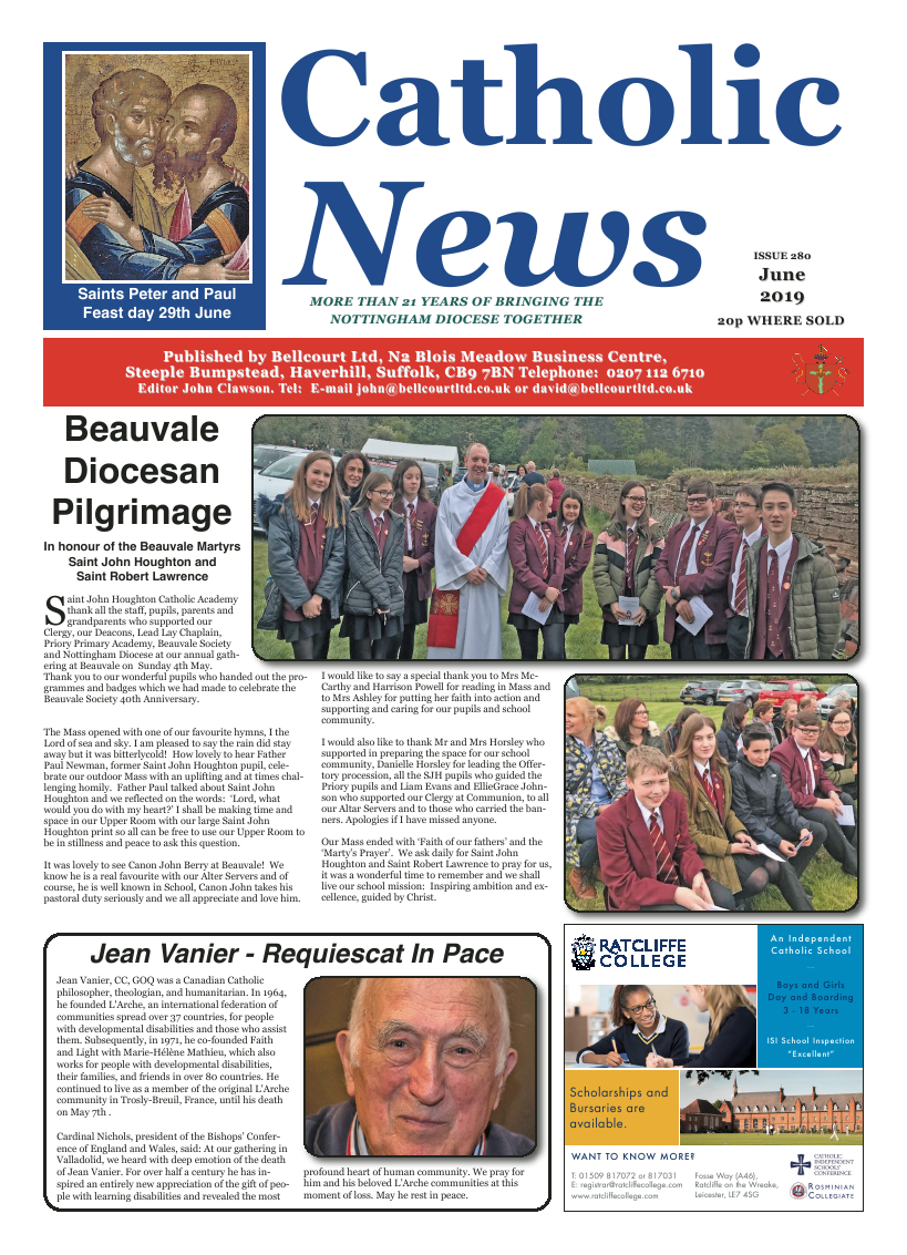 Jun 2019 edition of the Nottingham Catholic News - Page 