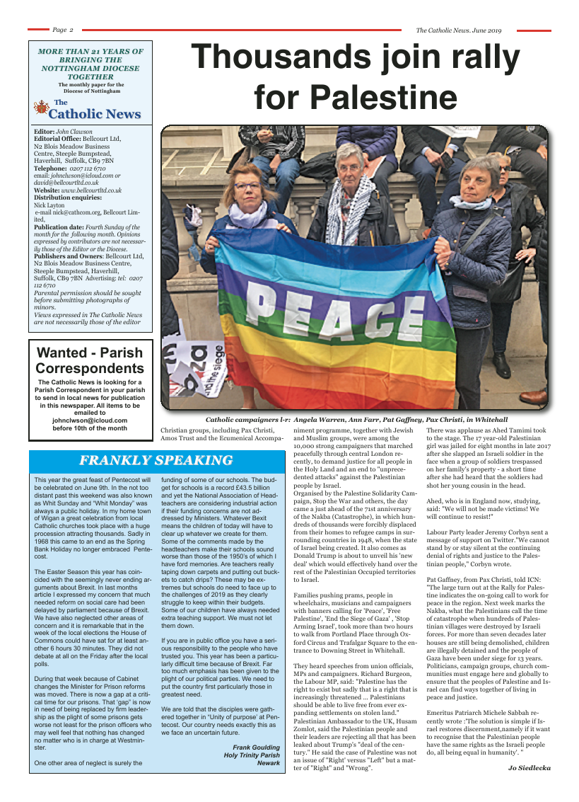 Jun 2019 edition of the Nottingham Catholic News - Page 