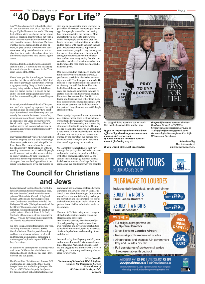 Jun 2019 edition of the Nottingham Catholic News - Page 