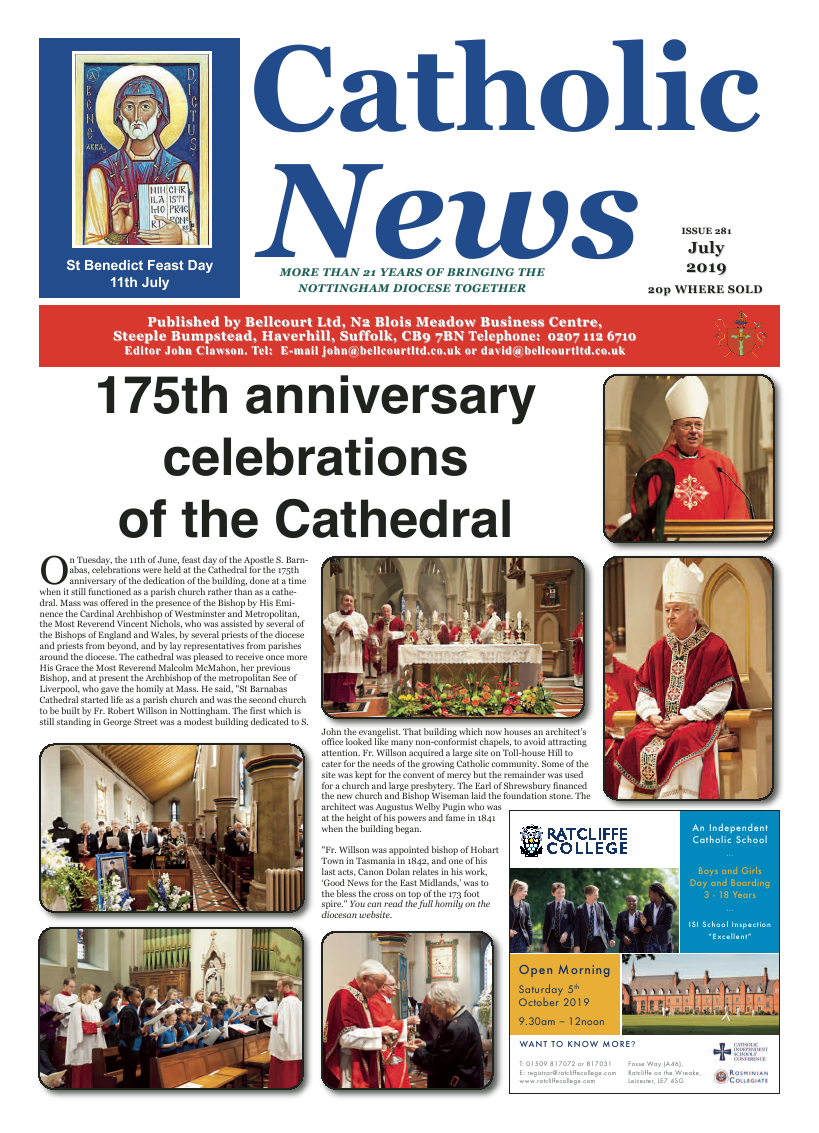 Jul 2019 edition of the Nottingham Catholic News - Page 