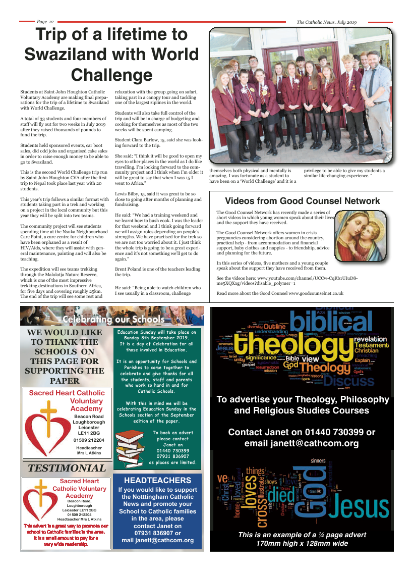 Jul 2019 edition of the Nottingham Catholic News - Page 