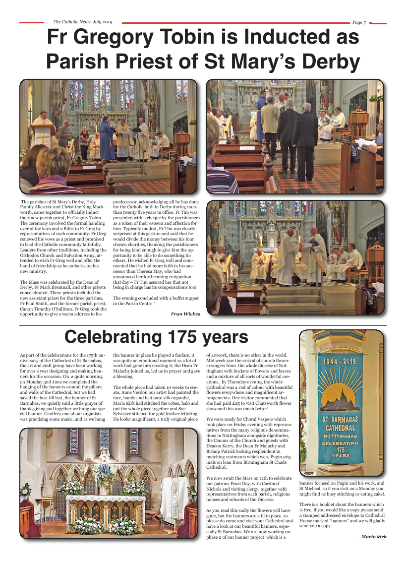 Jul 2019 edition of the Nottingham Catholic News - Page 