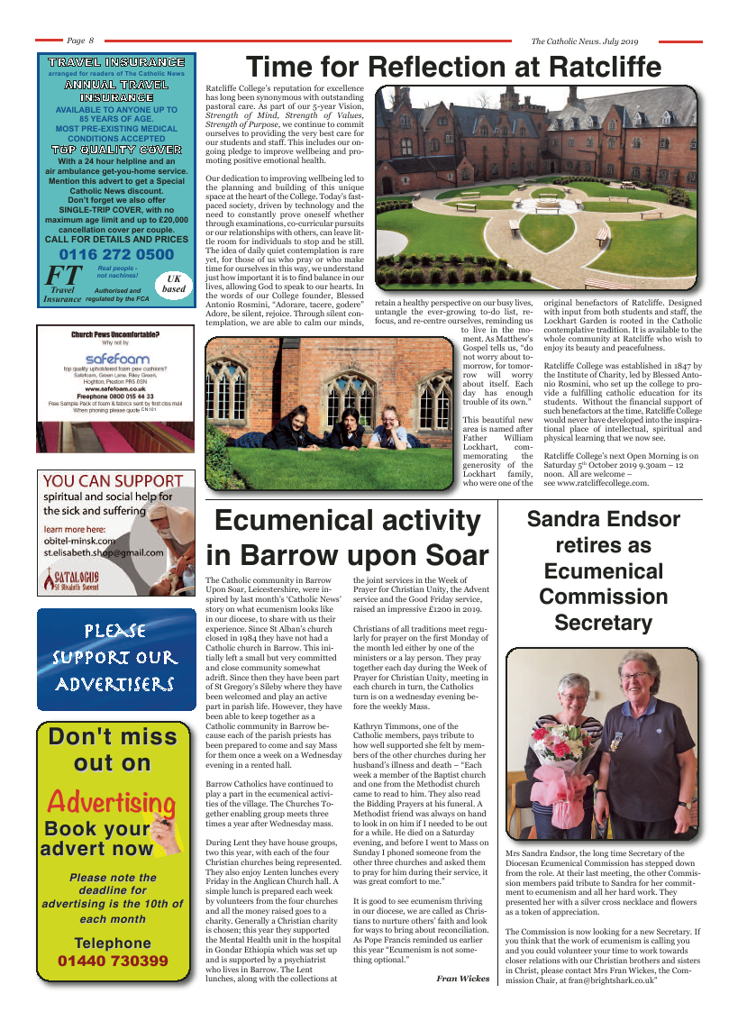Jul 2019 edition of the Nottingham Catholic News - Page 