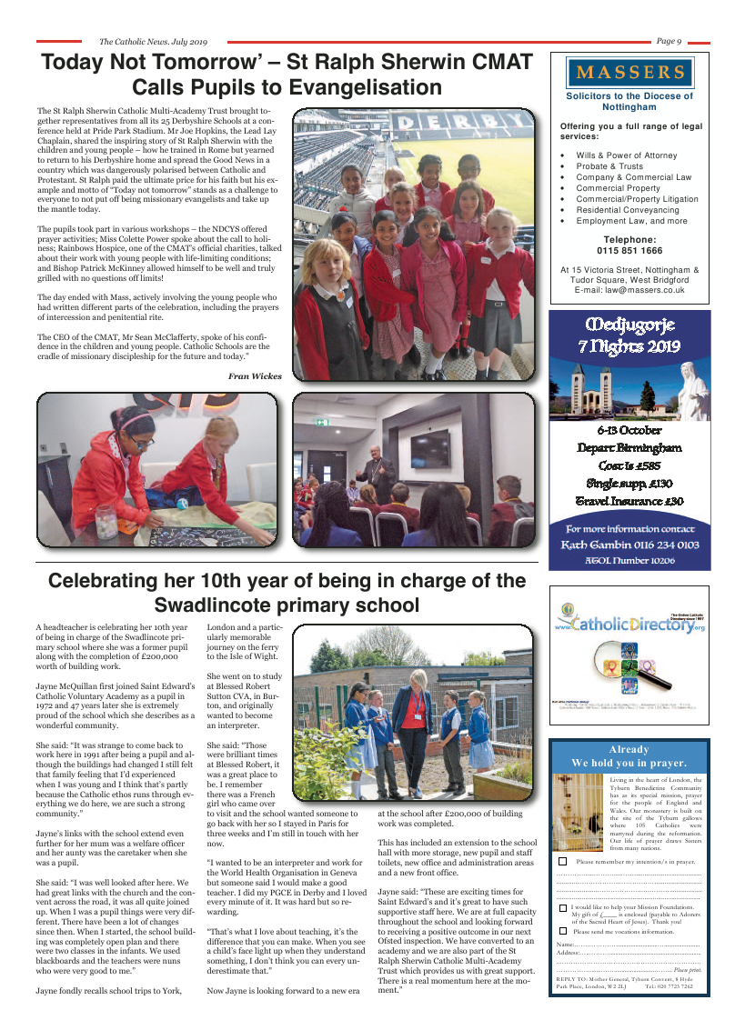 Jul 2019 edition of the Nottingham Catholic News - Page 