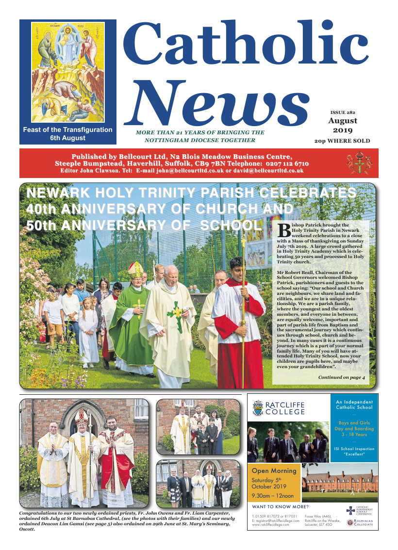 Aug 2019 edition of the Nottingham Catholic News - Page 