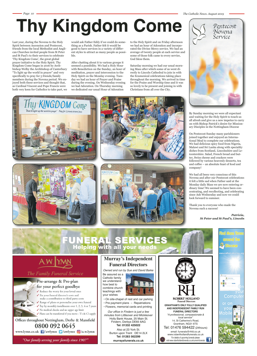 Aug 2019 edition of the Nottingham Catholic News - Page 