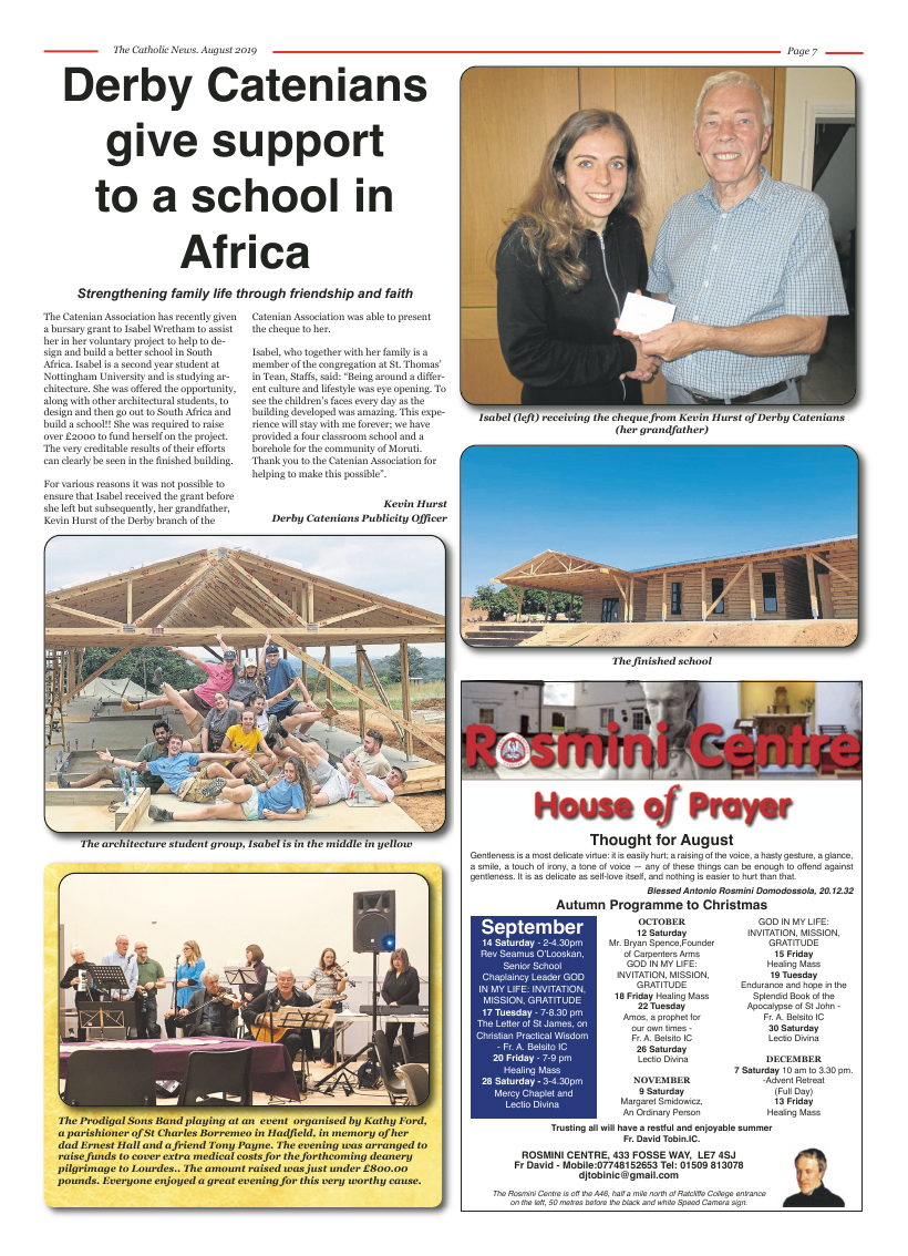 Aug 2019 edition of the Nottingham Catholic News - Page 