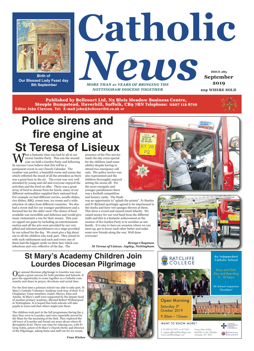 Sept 2019 edition of the Nottingham Catholic News - Page 