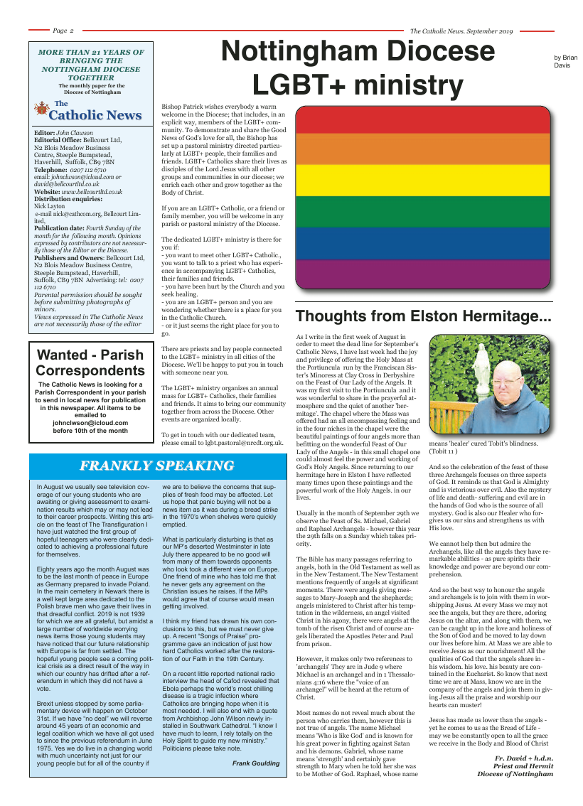 Sept 2019 edition of the Nottingham Catholic News - Page 