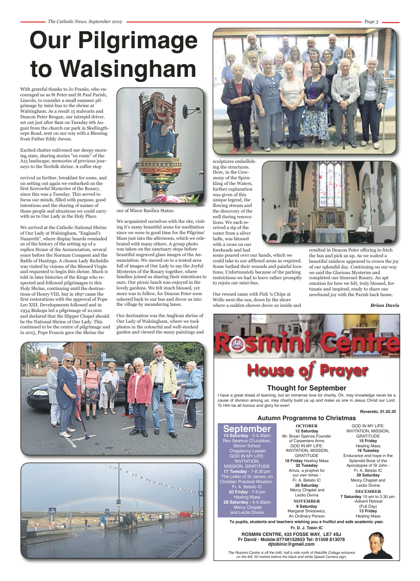 Sept 2019 edition of the Nottingham Catholic News - Page 