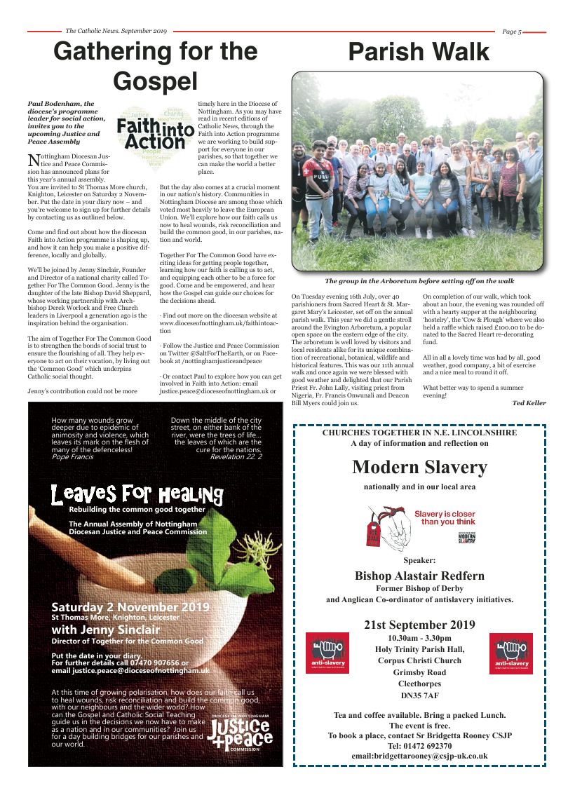Sept 2019 edition of the Nottingham Catholic News - Page 