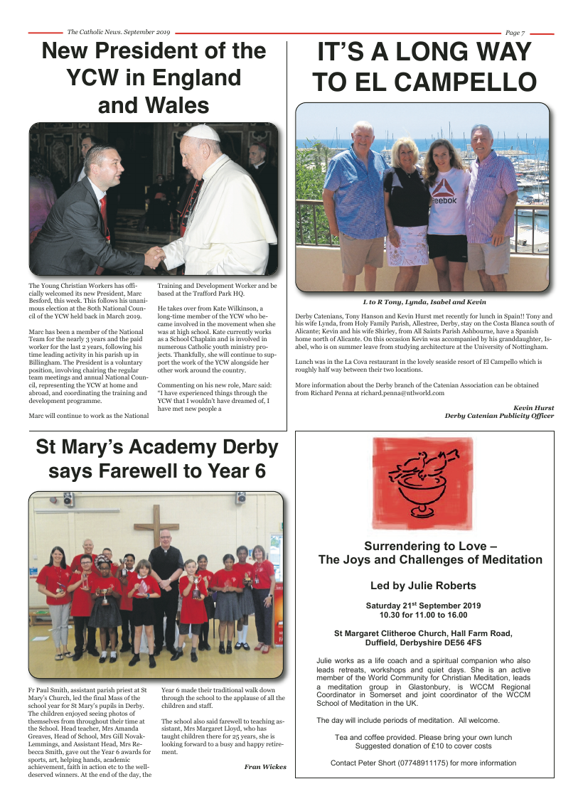 Sept 2019 edition of the Nottingham Catholic News - Page 