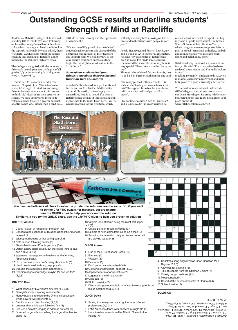 Oct 2019 edition of the Nottingham Catholic News - Page 