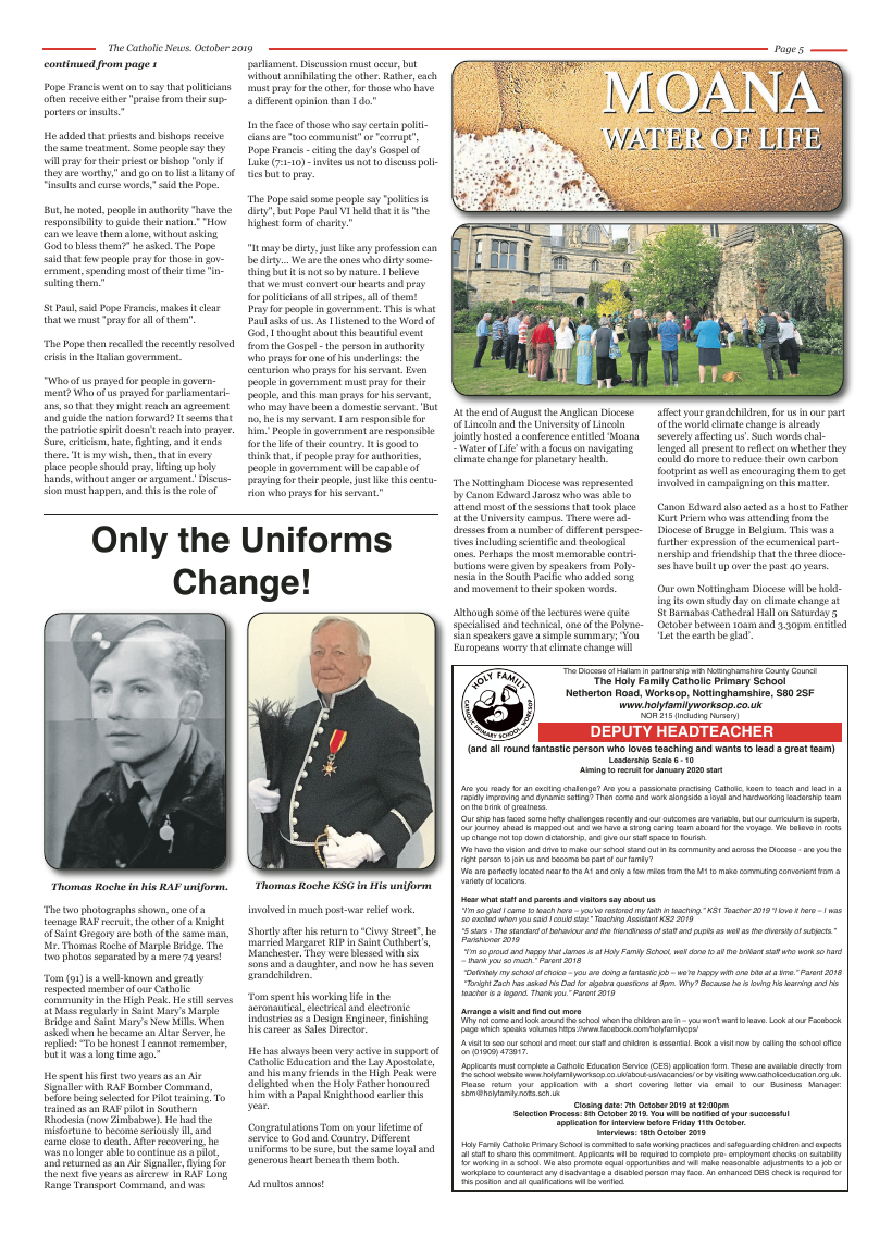 Oct 2019 edition of the Nottingham Catholic News - Page 