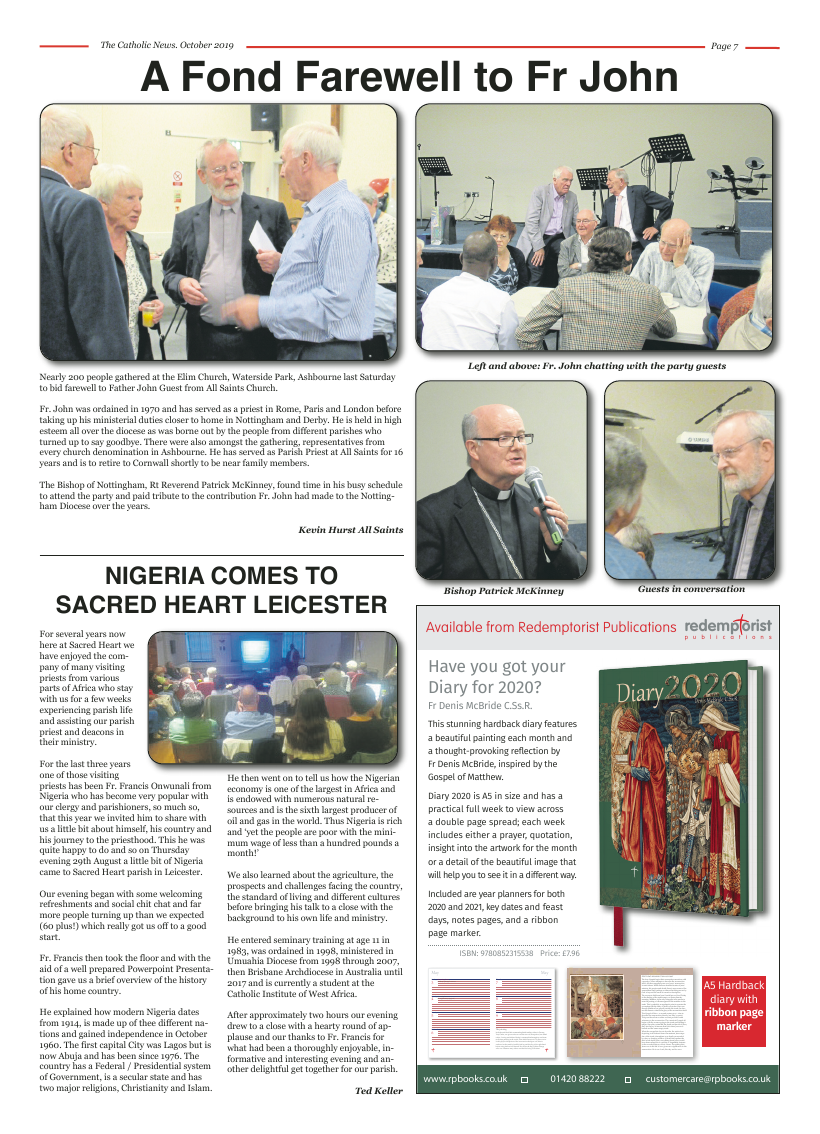 Oct 2019 edition of the Nottingham Catholic News - Page 