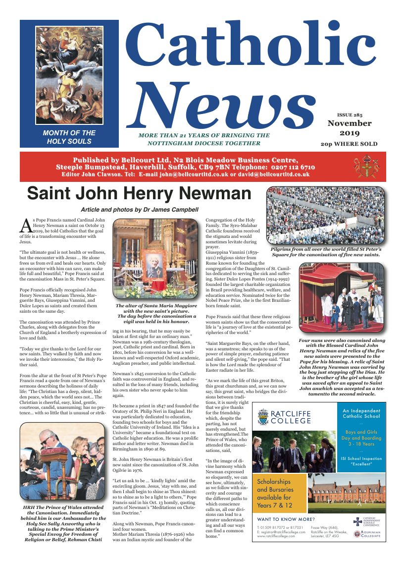 Nov 2019 edition of the Nottingham Catholic News - Page 