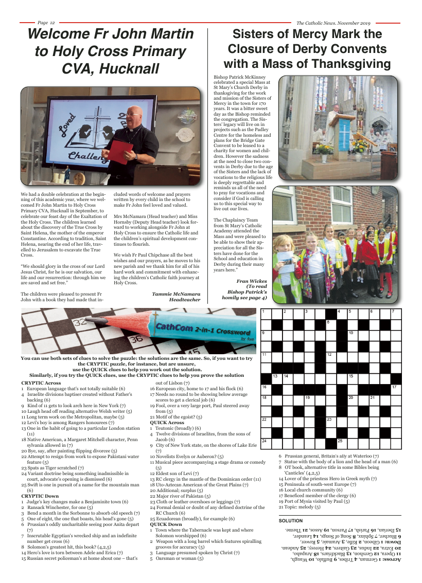 Nov 2019 edition of the Nottingham Catholic News - Page 