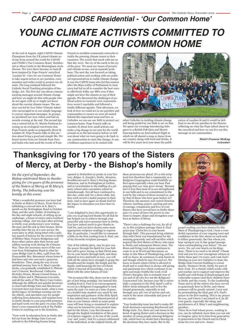Nov 2019 edition of the Nottingham Catholic News - Page 